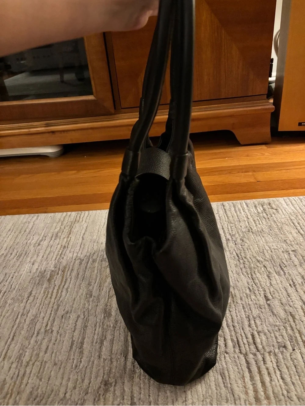 kate spade Black Pebbled Leather Shoulder Bag with Gold Turn-Lock